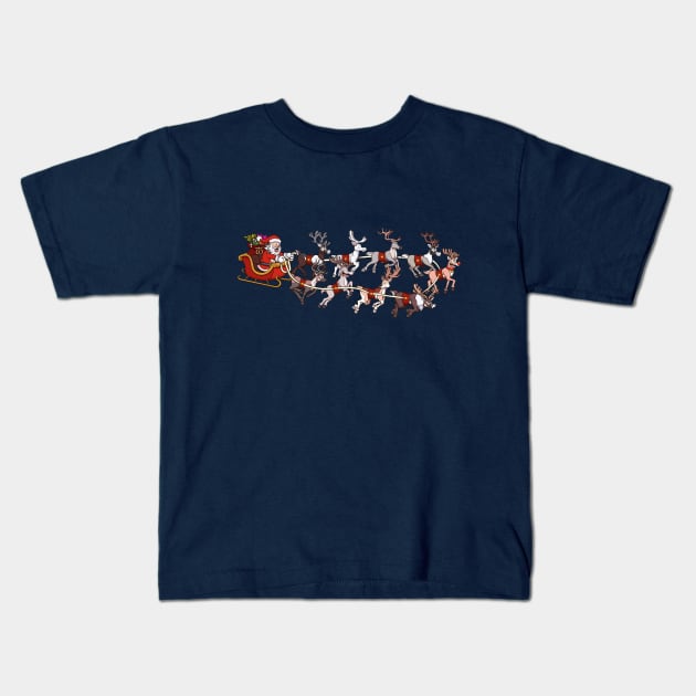 Santa Claus On His Sleigh Kids T-Shirt by TheMaskedTooner